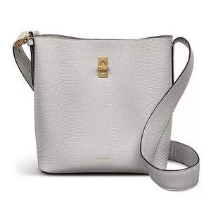 RADLEY LONDON Offwhite Beautiful Lizard Textured Bucket Leather Crossbody Bag